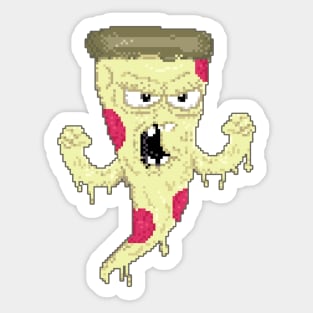 Angry 8bit Pizza Sticker